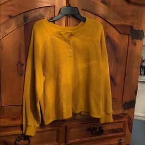 Old Navy Mustard Waffle Knit Top